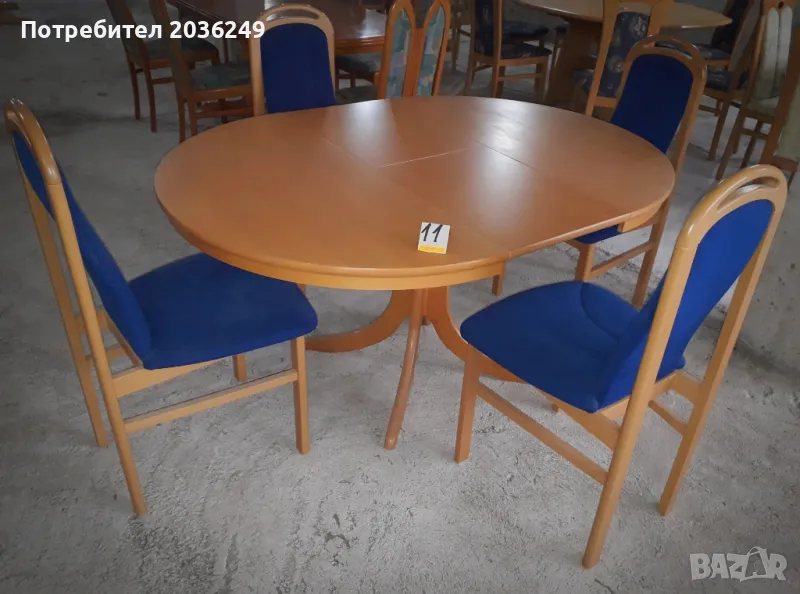 Комплект разтегателна маса с 4 стола, снимка 1