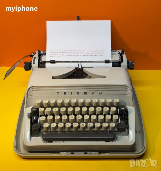 Пишеща Машина Triumph Gabriele 10 Клавиатура Qwertz Латиница Топ Състояние Обслужена 1960 година !, снимка 1
