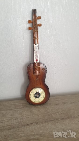 Стар немски барометър,термометър като цигулка, снимка 1