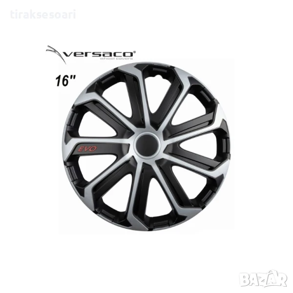 Versaco Slovakia Тасове за джанти 16'' Versaco EVO BLACK SILVER, снимка 1