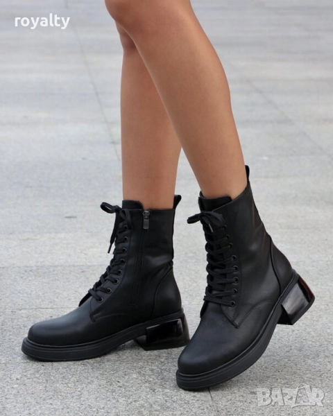 Равни боти - черна кожа, снимка 1