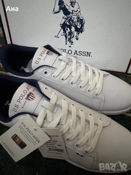 Бели кожени обувки US POLO, снимка 1