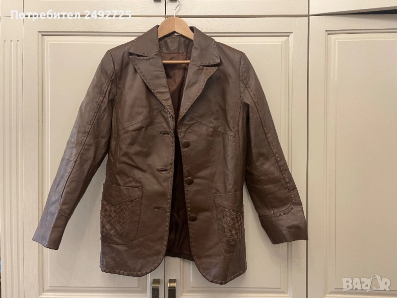 Яке сако естествена кожа кафяво, снимка 1