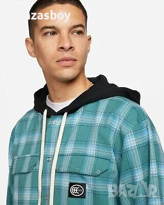NIKE KD Kevin Durant Men's Hooded Basketball Flannel - страхотно мъжко горнище НОВО L, снимка 2 - Спортни дрехи, екипи - 49263178