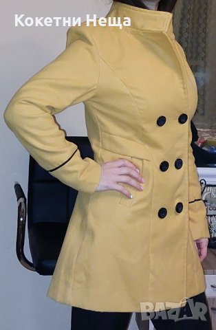 Жълто палто размер Л , снимка 3 - Якета - 44310915