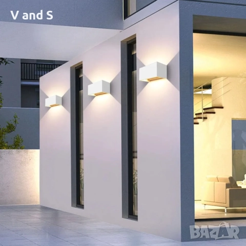 Стенна лампа 20w  2 броя комплект,за вътрешна/външна употреба, 3000K топло бяла светлина, цена за , снимка 4 - Лед осветление - 51595232
