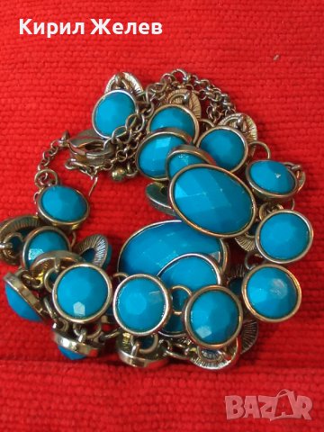 СИНЯ МОДНА ОГЪРЛИЦА 20461, снимка 2 - Колиета, медальони, синджири - 29744651