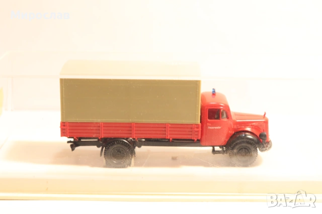 BREKINA H0 1/87 MERCEDES ПОЖАРНА КАМИОН МОДЕЛ, снимка 4 - Колекции - 53297487