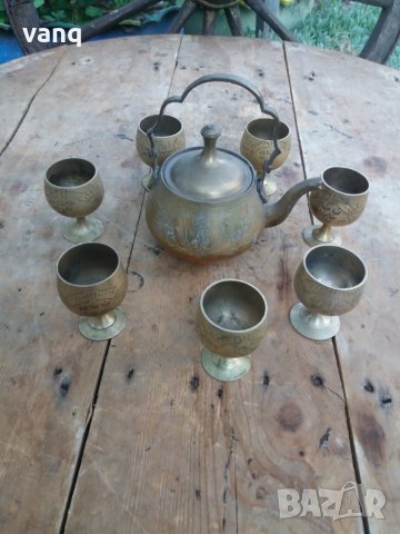 Месингов сирвиз за ракия, снимка 1