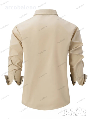 Мъжка бизнес вталена ежедневна риза с цветни блокове, Риза с дълъг ръкав, 8цвята , снимка 3 - Ризи - 44839754