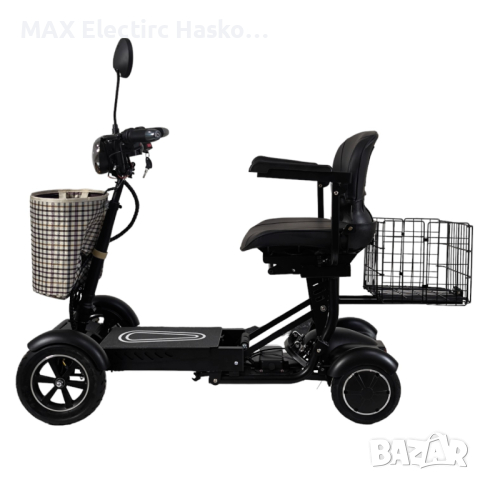 Сгъваема електрическа четириколка MaxMotors 750W - BLACK, снимка 5 - Инвалидни колички - 44659719