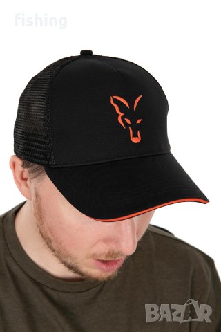Шапка Fox Collection Trucker Cap Black & Orange, снимка 3 - Екипировка - 41388446