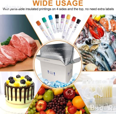 CH-BOX Thermo Chill двойно изолирана кутия с подложка, 4 бр 37x24x26cm, снимка 3 - Други стоки за дома - 42233055