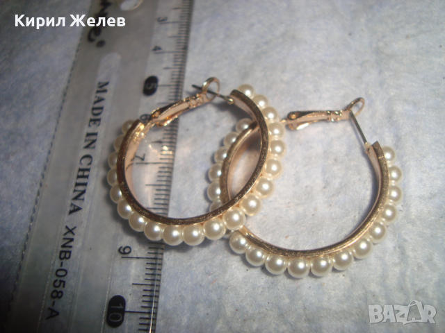 ЗЛАТИСТИ РЕТРО СТИЛ ПЕРЛЕН ТИП КЛАСИЧЕСКИ АРТ ОБЕЦИ 20780, снимка 5 - Обеци - 36439085