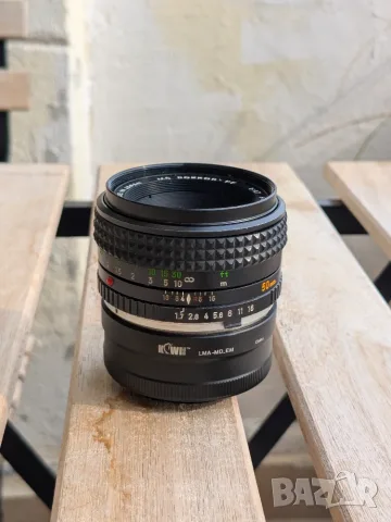 Minolta MC Rokkor-PF 50mm f/1.7 + Kiwi адаптер за Sony E-mount, снимка 2 - Обективи и филтри - 56338331