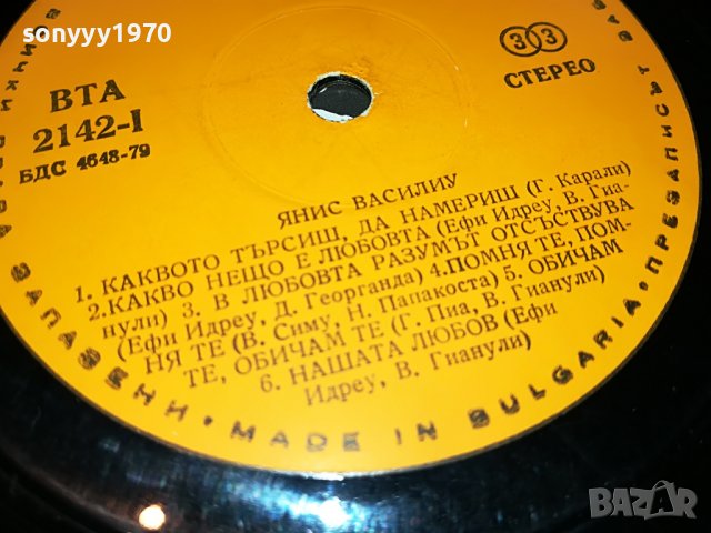 ЯНИС ВАСИЛИУ-ПЛОЧА 2701231730, снимка 8 - Грамофонни плочи - 39457405
