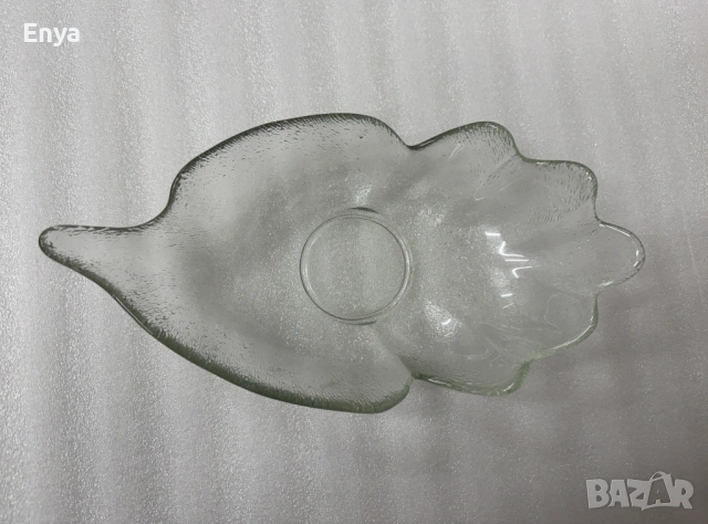 Стъклена купа с форма на листо, снимка 3 - Аксесоари за кухня - 53694505