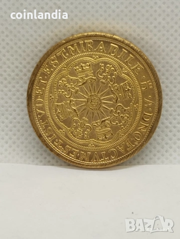 позлатена монета репродукция , снимка 2 - Нумизматика и бонистика - 53290214