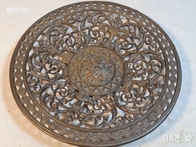 ажурна метална декоративна чиния за стена  3/2