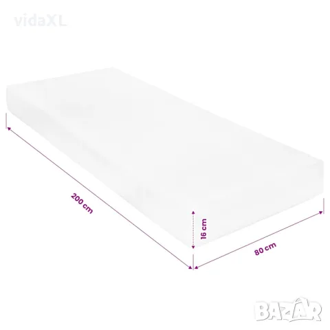 vidaXL Матрак, 80x200 см, 7 зони, PU пяна, 16 см, H2, H3, снимка 9 - Матраци - 56146492