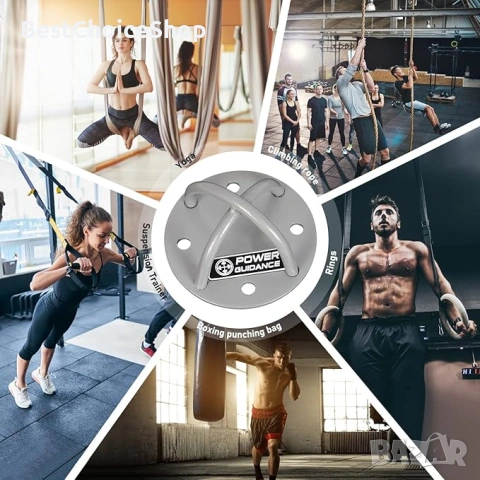 2бр. Планки Кука Халка Анкер Стойка за монтаж: Боксова круша Стол Хамак Халки Люлка TRX+ 4 Анкера, снимка 5 - Други - 53628498