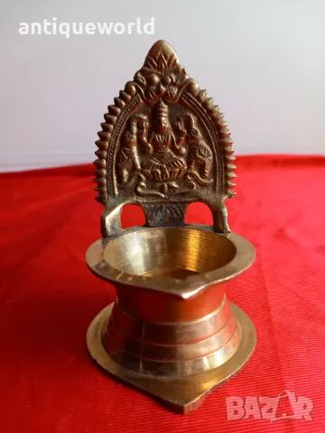 Малка Бронзова Будистка Маслена Лампа, Буда , Индуизъм