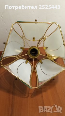Абажур (Полилей) метален с 5 стъкла и Нова LED крушка Е27, снимка 5 - Лампи за таван - 41481557