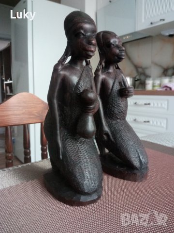 Африканско изкуство.Продавам красиви,старинни, статуетки.Обявената цена е за двете., снимка 3 - Други ценни предмети - 41632377