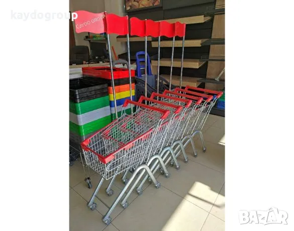 Метална количка за пазаруване,20л, с флаг! (детска), снимка 4 - Оборудване за магазин - 50296661