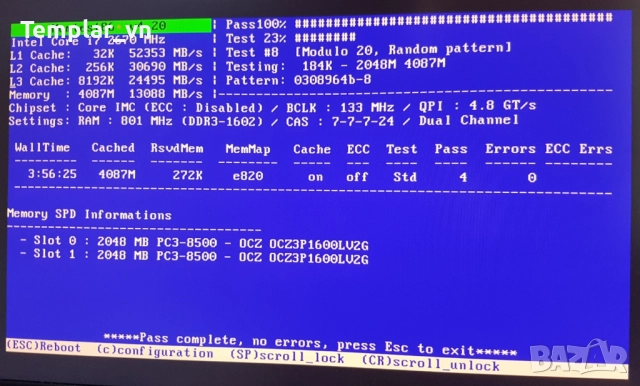 Corsair XMS3 2 x 2 GB  DDR3 1600 // OCZ Platinum 2x2 DDR3 1600 777, снимка 6 - RAM памет - 44201398