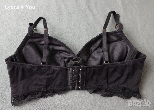 75В черен кожен сутиен/бюстие с дантела на чашките и подгръдната част., снимка 11 - Корсети, бюстиета, топове - 41580522