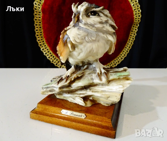 Порцеланова статуетка Бухал,Сова,Capodimonte от R.Pennati. , снимка 7 - Статуетки - 52900223