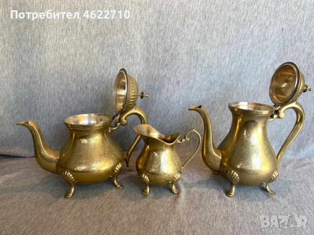 Комплект месингови съдове, снимка 4 - Антикварни и старинни предмети - 56158243