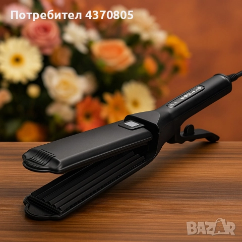 преса за коса Професионална турмалинова преса за коса с йони, за всички типове коса - За вафлички