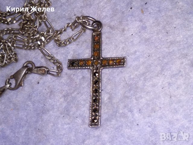 Стар МАРКАЗИТЕН СРЕБЪРЕН АРТ КРЪСТ СРЕБРО 925 с АВТОРСКА СРЕБЪРНА 925 КАРТИЕ ПЛЕТКА ВЕРИЖКА 38533, снимка 10 - Колиета, медальони, синджири - 41451029