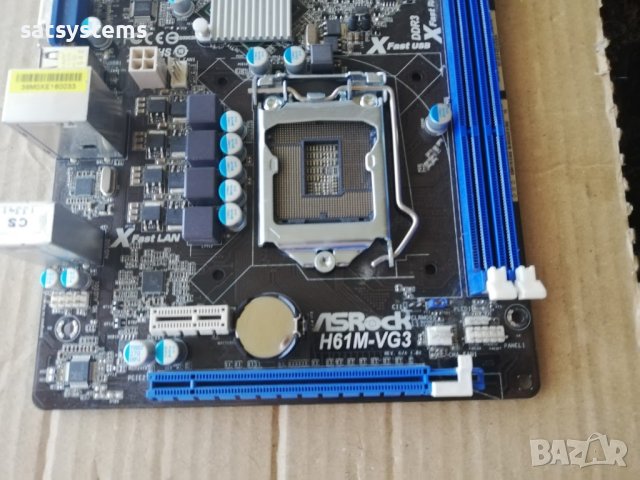 Дънна платка ASRock H61M-VG3 Socket LGA1155, снимка 4 - Дънни платки - 41690644