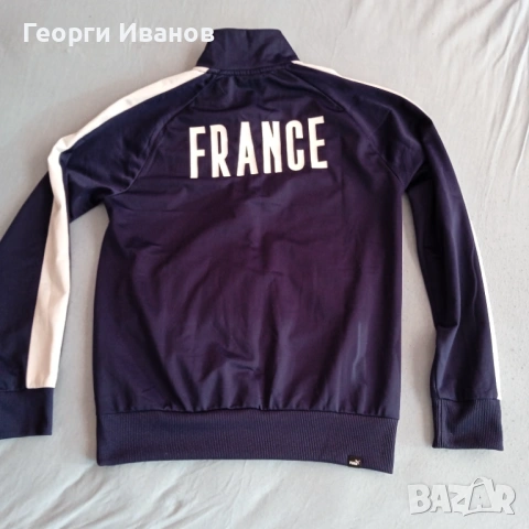 НОВА БЕЗ ЕТИКЕТ FRANCE PUMA Navy Blue Full Zip sweatshirt hoodie top горница топ суичър худи, снимка 2 - Спортни дрехи, екипи - 53595168
