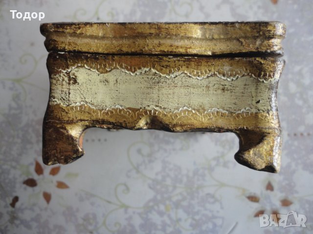 Позлатена рисувана италианска дървена кутия за бижута , снимка 9 - Колекции - 41187797