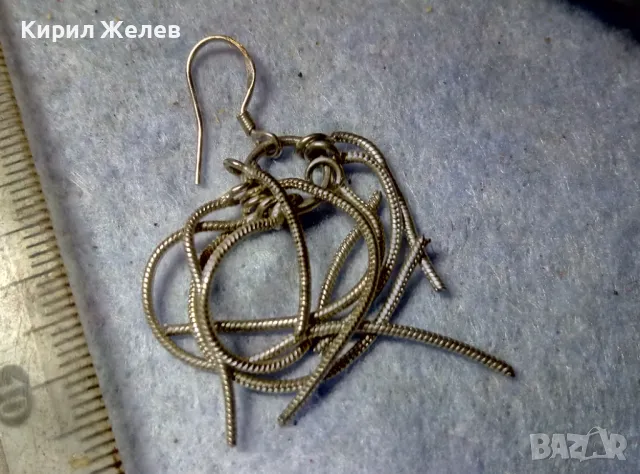 КРАСИВА НЕЖНА ПОСРЕБРЕНА ФЕШЪН АРТ ОБЕЦА от БЛАГОРОДНА СТОМАНА 47532, снимка 9 - Обеци - 48901748