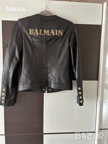 ново стилно яке от естествена кожа оригинал BALMAIN, снимка 5 - Якета - 48031439