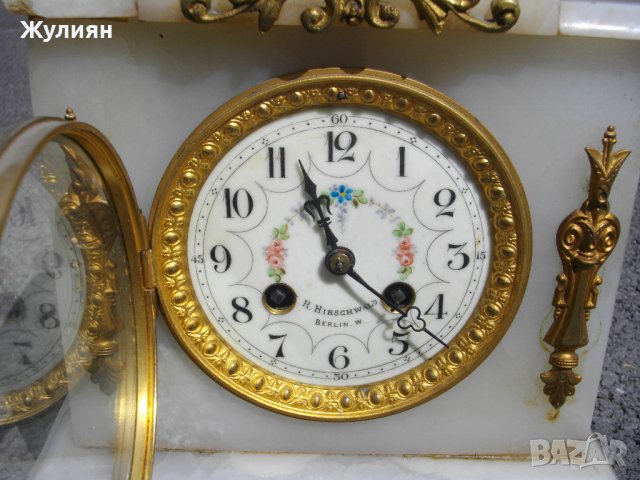 СТАР МРАМОРЕН КАМИНЕН ЧАСОВНИК, снимка 3 - Антикварни и старинни предмети - 41972672
