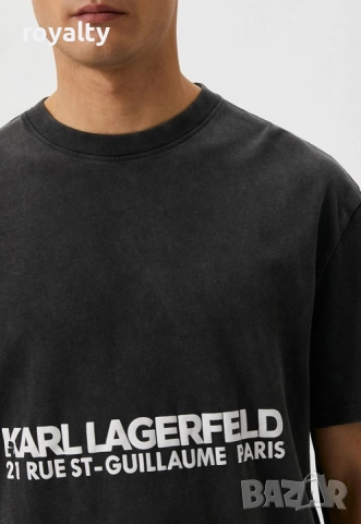 Karl Lagerfeld Оригинална Мъжка Тениска, Черна, XS, Черен, снимка 3 - Спортни дрехи, екипи - 52690017