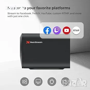 Камера за безжично поточно предаване NearStream VM33, 2K StreamCam, снимка 4 - Камери - 49185681