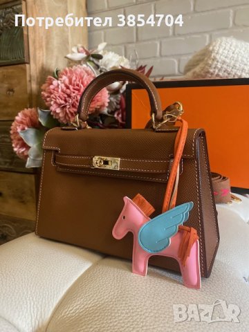 чанта Ермес Mini Kelly 19*Кели*HERMES KELLY 19 CRAIE Epsom Gold Hardware, снимка 10 - Чанти - 42364407