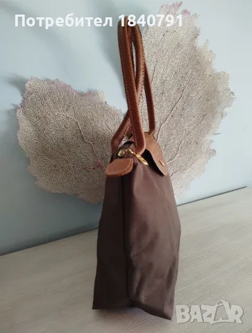Longchamp Le Pliage  - размер М, дълги дръжки. Кафява, снимка 4 - Чанти - 55901481