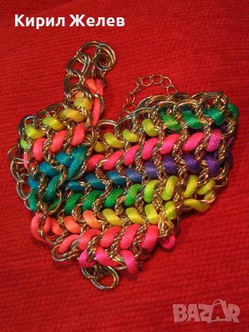 ЗЛАТИСТО ВИНТИДЖ АРТ УКРАШЕНИЕ ОГЪРЛИЦА РЪЧНА ПЛЕТКА 27868, снимка 3 - Колиета, медальони, синджири - 37097150