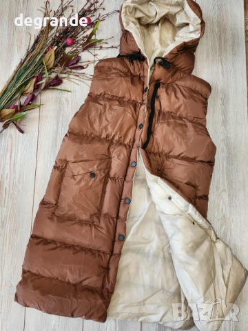 Дамски дълги елеци с качулка