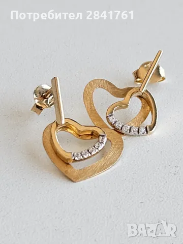 Златни обеци злато 14К проба 585