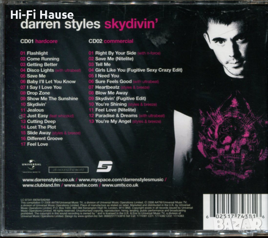 Darren Styles -Skydivin-2 cd, снимка 2 - CD дискове - 36298388