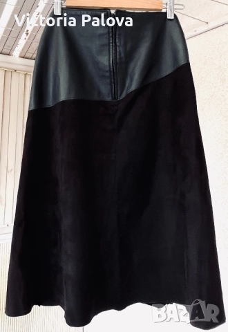 Луксозна кожена пола MORGAN GARMENTS рядък модел, снимка 8 - Поли - 52114467